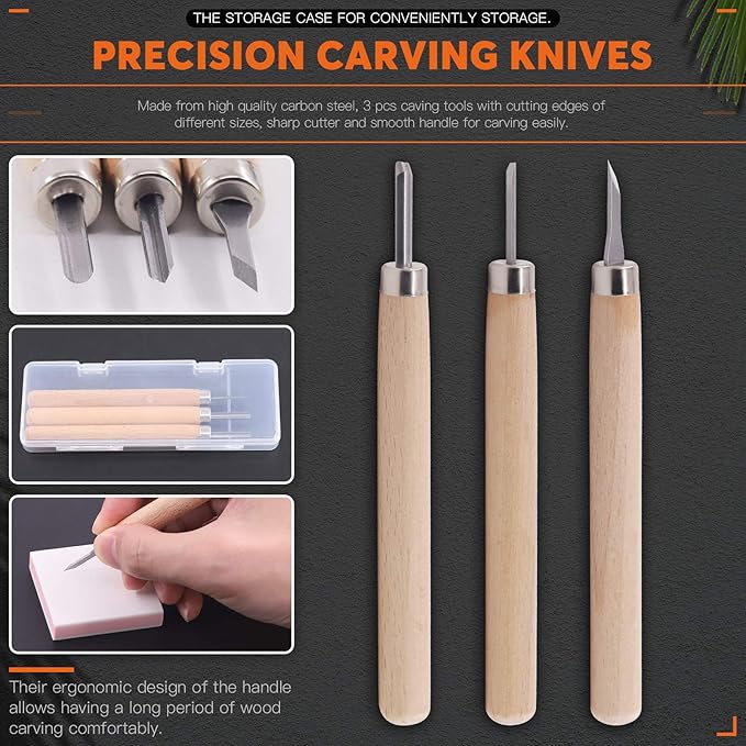 Rustark 22 Pcs Mixed Rubber Stamp Carving Blocks Set with Carving Knives and Whetstone, Carve Block Printing Carving Block Kit for Printmaking, Scrapbooking, Sculpting, Stamping