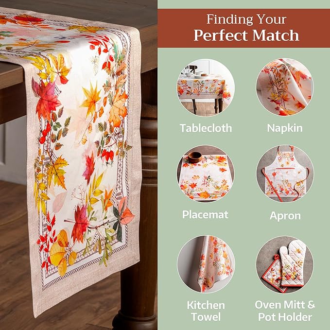 Maison d' Hermine Table Runner 100% Cotton Single Layer Table Runners 108 inches Long for Thanksgiving Christmas Decorations Home Kitchen Dining Party Wedding (Amarante, 14.5" x 108")