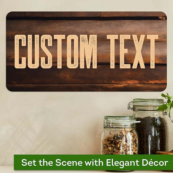 Custom Sign, Custom Street Sign, 11 Font Colors, 13 Font Styles, 4 Hole Options, 22 Sizes, 6x12 Inches, Rust Free DiBound, Fade Resistant, Made in USA by My Sign Center (Vintage Wood)