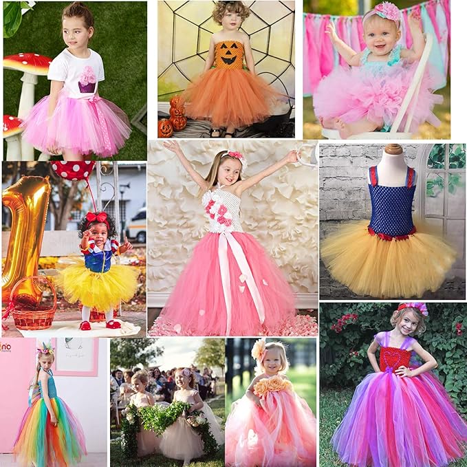 Tulle Fabric Roll, 6” by 200 Yards (600FT) Tulle Organza Fabric Spool for DIY Tutu Skirt Baby Shower Decor Wedding Backdrop Crafts Birthday Party Supplies (Fuchsia)