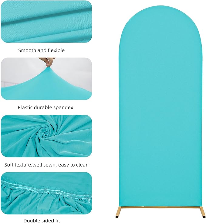 Wedding Arch Cover 7.2FT Arch Backdrop Cover Spandex Fitted Arch Cover for Round Top Chiara Backdrop Stand Covers for Wedding Birthday Party Baby Shower Banquet Ceremony Decoration