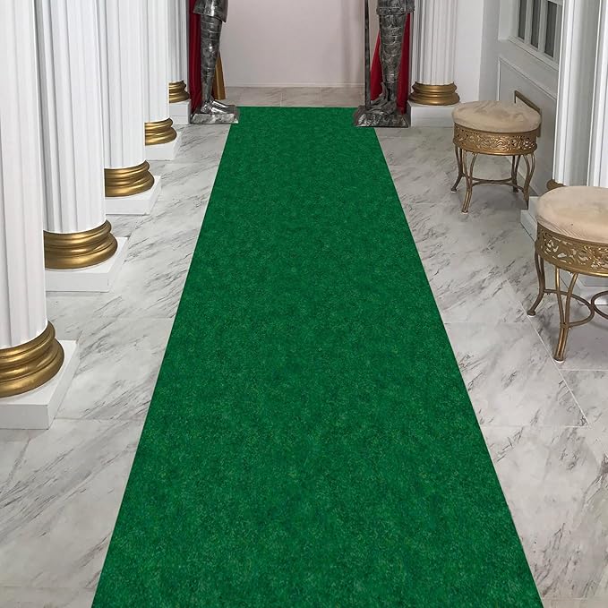 Ottomanson 2'7" x 15' Hallway Runner with Scraper Pile - Extra Durable Non-Slip Rug Mat for Indoor & Outdoor Use - Ideal for Kitchen, Entryway & Garage - High-Traffic Carpet, Green