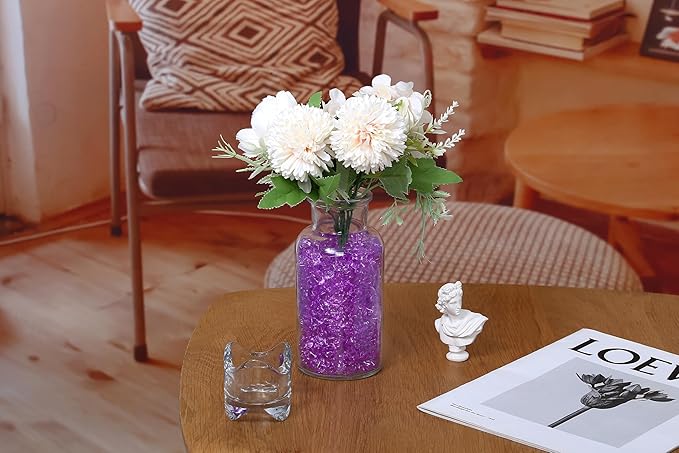 LAIDANLA 500PCS Sky Blue Acrylic Gems Fake Ice Cubes Vase Fillers Blue Plastic Diamonds Fake Crushed Rocks for Centerpiece DIY Party Table Scatter Prop Wedding Decoration Accessories