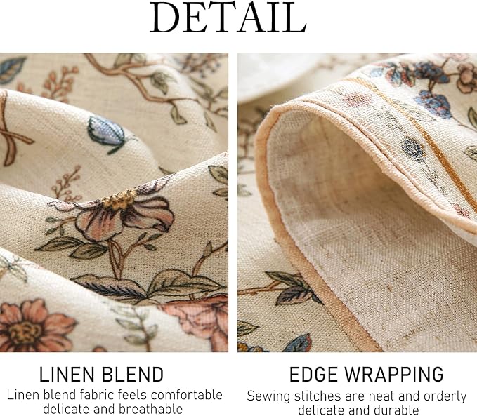ISAENNE Designer Linen Table Runner 71 Inches Long,Elegant Floral Bird Pattern Table Runners for Dining Room,Farmhouse Rustic Kitchen Decor,Thanksgiving,Christmas,12"*71"-Cornucopia