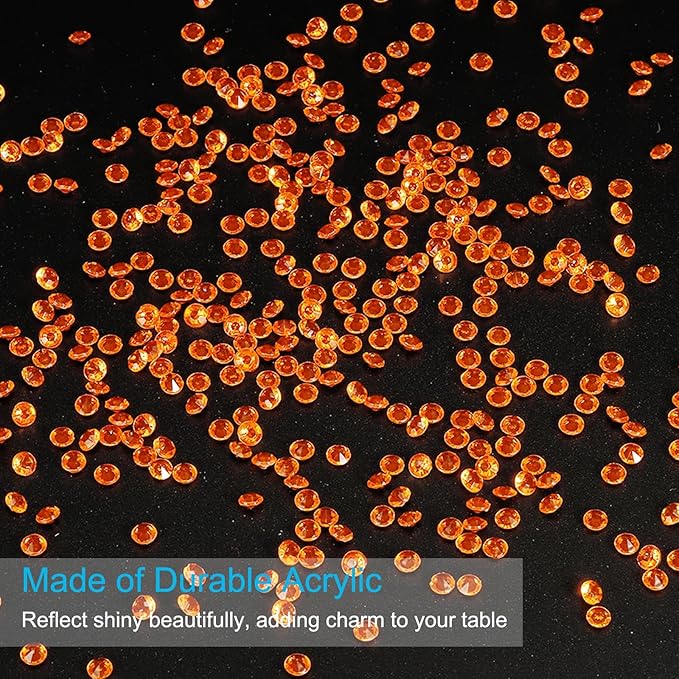 PATIKIL 10000 Pcs Wedding Table Scatter Confetti Crystals 4.5mm Acrylic Diamonds Vase Fillers Gems for Table Centerpiece Decorations Party Vase Beads, Orange Red