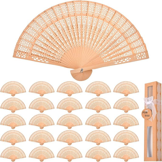 36-Piece Wooden Gift Box Wrapped with Hand-held Folding Fan or Wedding Gift, Bride Gift Party Home Decoration Birthday Gift