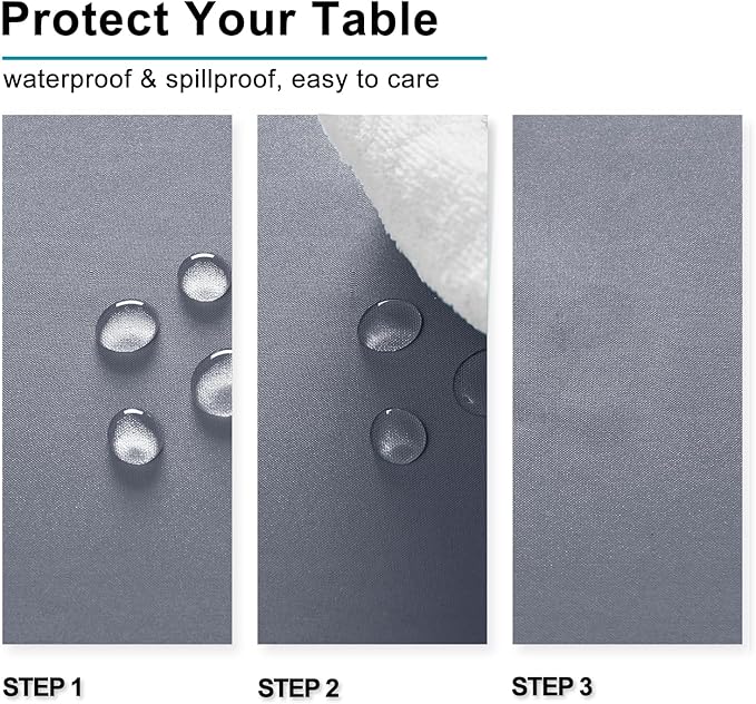 Hiasan Light Gray Rectangle Tablecloth - Waterproof Spillproof and Wrinkle Resistant Washable Polyester Table Cloth for Dining Party, 90 x 156 inch