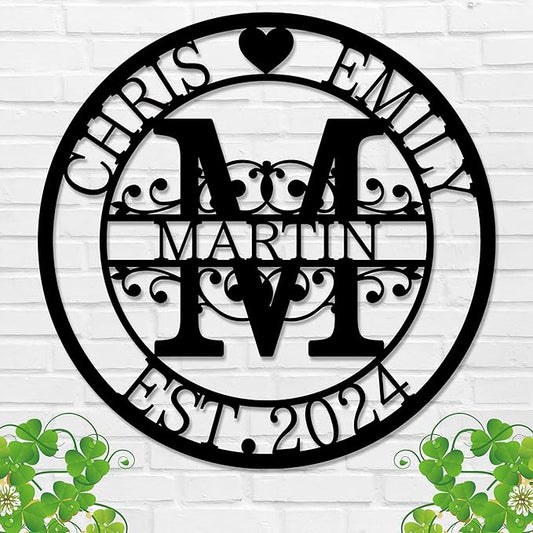 Personalized Metal Name Signs, Split Letter Monogram Wall Decor, Custom Last Name Sign, Family Name Sign for Outdoor, Personalized Wedding Gift, Garden Decor, Metal Wall Art, Housewarming Gift