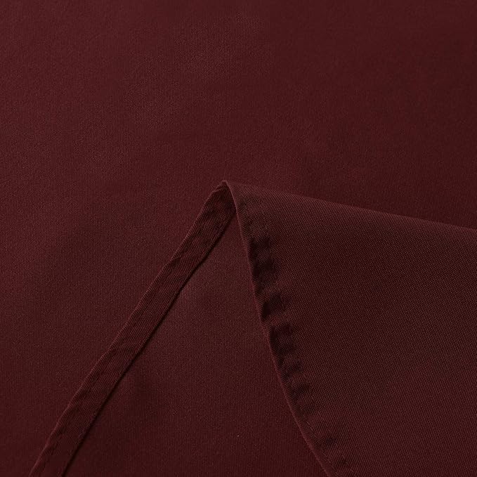 sancua Round Tablecloth - 80 Inch - Water Resistant Spill Proof Washable Polyester Table Cloth Decorative Fabric Table Cover for Dining Tables, Buffet Parties and Camping, Burgundy