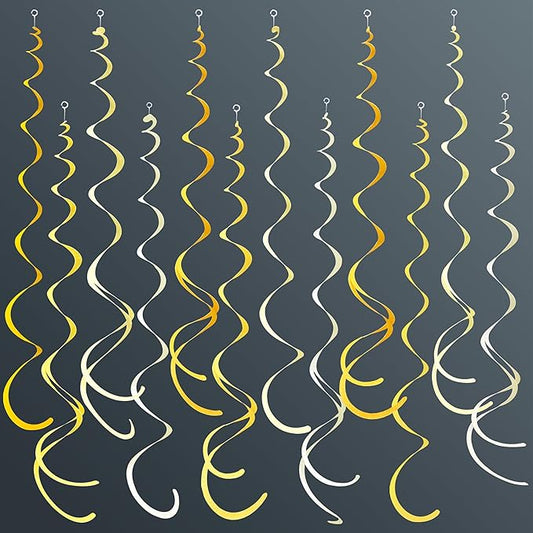 36Pcs Yellow Hanging Swirl Decorations Ombre Yellow Felt Swirl Streamer Spiral Ceiling Decoration Garland for Lemon Bee Sunflower Birthday Wedding Baby Shower Bridal Shower Bachelorette Party Supplies