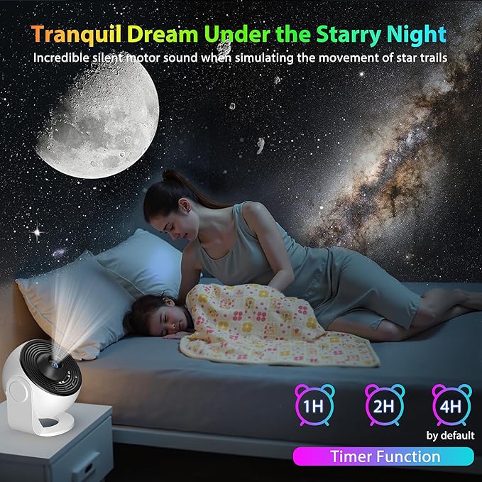 Upgraded Galaxy Projector for Bedroom, 13 in 1 HD Star Projector Light Projector, 360° Rotating Planetarium Projector with Timer and Simple 4 Button Control for Kids, Ceiling, Gifts, Room Decor