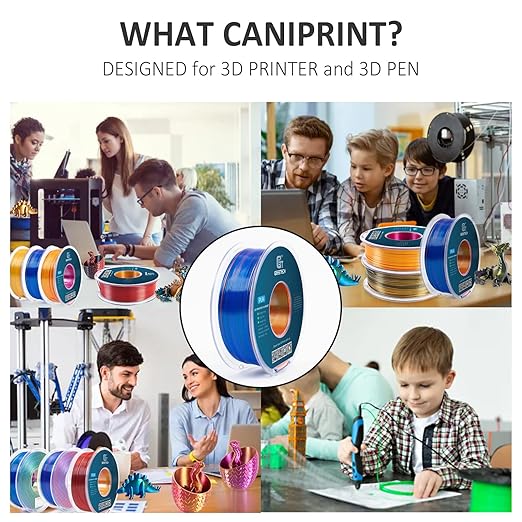 Geeetech 3D Printer Silk PLA Tri-Color Filament, Metal-Like Shiny Silk Filament 1.75mm 1kg (2.2lbs) Spool, Dimensional Accuracy +/- 0.02 mm, Tri-Color Orange Blue Green
