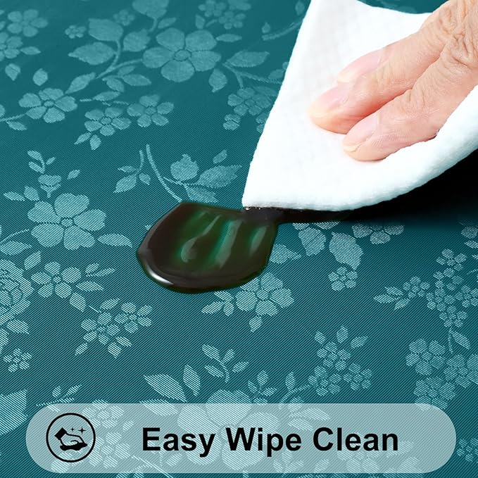 Smiry Rectangle Table Cloth, Waterproof Heavy Duty Vinyl Tablecloths, Wipeable Washable Table Cover for Kitchen and Dining Room (Emerald Green, 52" X 70")