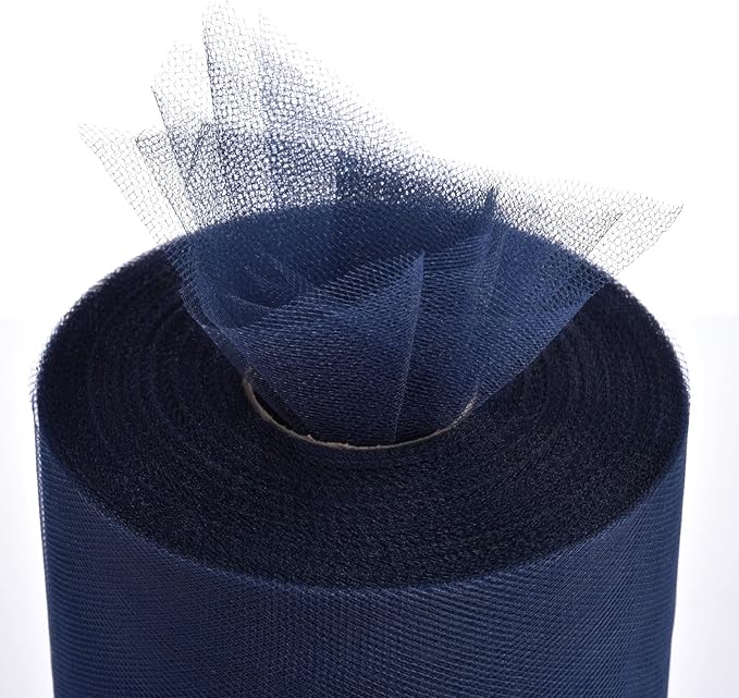 Tulle Rolls 6” by 100 Yards (300 feet) Tulle Roll Spool Fabric for DIY Tutu Skirts Wedding Baby Shower Crafts Decorations Party Supplies(Navy Blue)