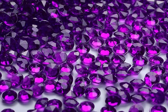 5000 pcs/Pack Wedding Table Scatter Confetti Crystals Acrylic Diamonds 6 mm Rhinestones for Wedding, Bridal Shower, Vase Beads Decorations (6mm, Dark Purple)
