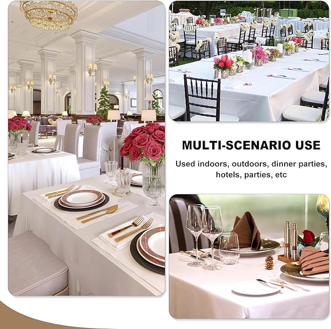 Fitable Pink Tablecloths for Rectangle Tables, 6 Pack - 70 x 120 Inches - Reusable and Washable Table Clothes for 6-8 Ft Tables, Polyester Fabric Table Covers for Wedding, Party, Banquet