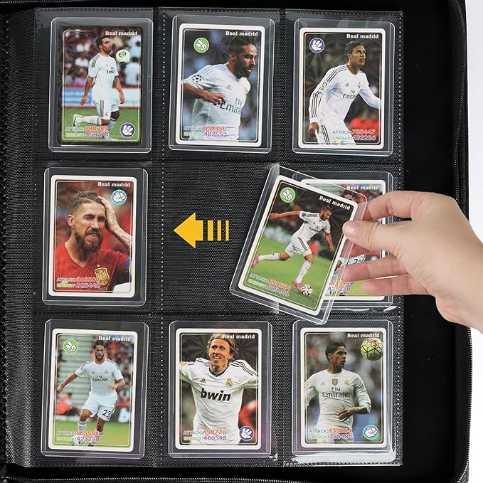Toploader Binder with 9-Pocket Pages, Holds 288 "3×4" Rigid Toploader Hard Cases, Card Holder for Collectible Cards or Sports Cards, Durable Sleeves for Storage & Display (Red)