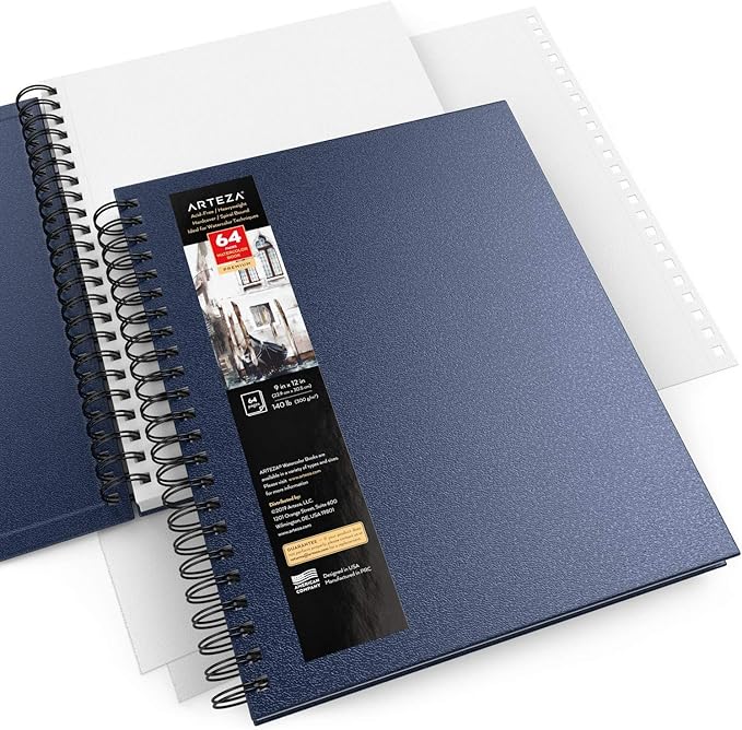 ARTEZA ARTZ-9156 Watercolor-Paper, 9x12-inch-2 Pack, Blue 2 Count