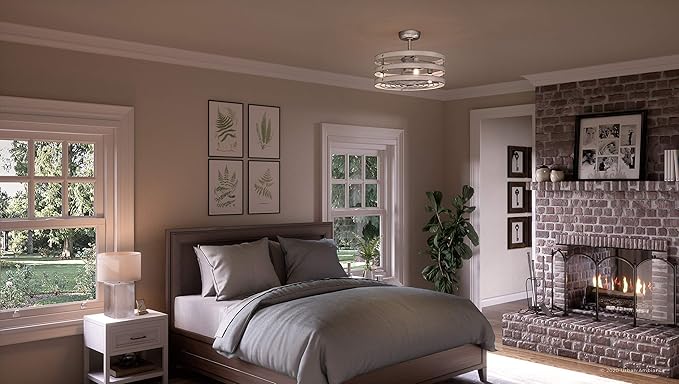 Urban Ambiance Luxury Modern Farmhouse Indoor Ceiling Fan, Small Size: 18.1" H x 23.5" W, with Modern Style Elements, Galvanized Steel Finish, UHP9030 from the Adelaide Collection