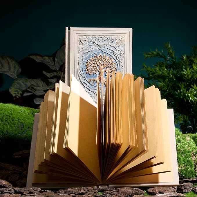 3D Embossed Tree of Life Notebook - Celtic Style Journal with Retro Mythology Design, Hardcover Blank Pages sketchbook (100 sheets/200 pages). Perfect for Writing & Drawing, Desktop Decoration, school supplies, office supplies, Collectible Item. Ideal ...