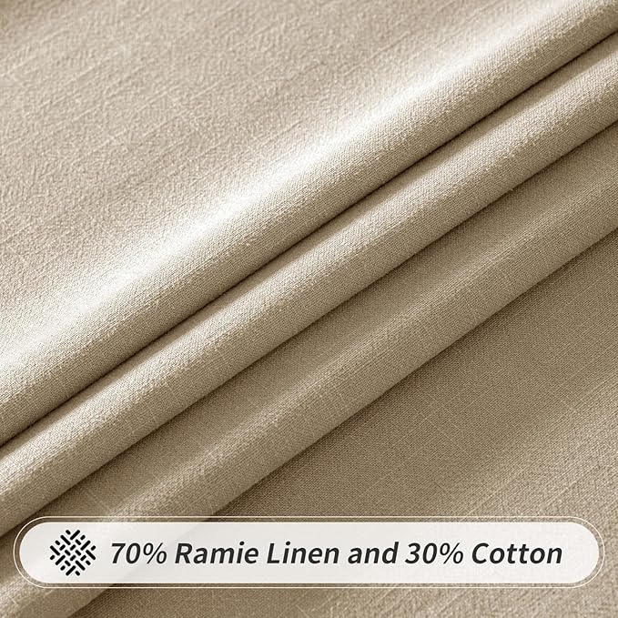 MIULEE Natural Linen Cotton Blend Tablecloth Rectangle, Luxury Waterproof Stain Resistant Durable Farmhouse Oblong Table Cloth for Dining Party Christmas Weddings Birthday, 52 x 102 inch, Ivory Cream