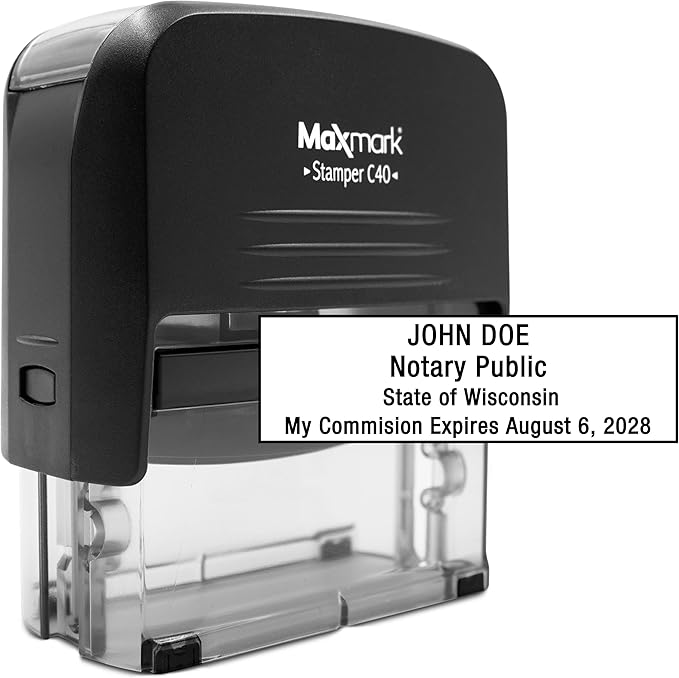 Notary Stamp for State of Wisconsin- Self Inking Stamp, Customize Online