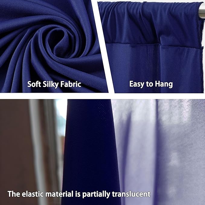 10 x 7 Feet Royal Blue Backdrop Curtain for Partie, Background Curtains for Photoshoot, Birthday, Wedding, Halloween, Thanksgiving, Christmas Day, New Year Party Decorations 5Ft x 7Ft, 2 Panels