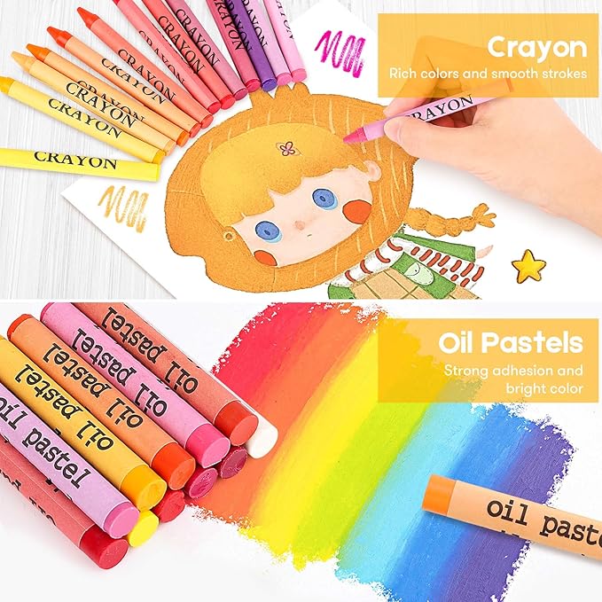 Art Kit, 251-Pack Art Supplies Drawing Kits, Arts and Crafts Gifts Box for Kids Teen Girls Boys, Art Set Case with Trifold Easel, Scratch Paper, Sketch Pad, Coloring Book, Crayons, Pencils