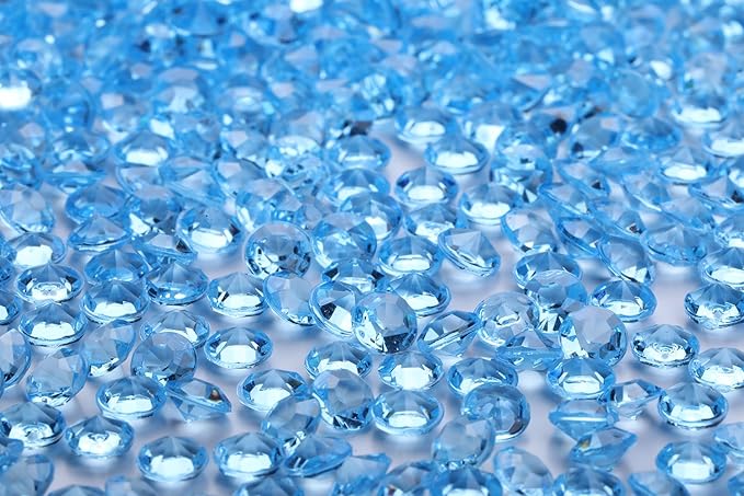 5000 pcs/Pack Wedding Table Scatter Confetti Crystals Acrylic Diamonds 6 mm Rhinestones for Wedding, Bridal Shower, Vase Beads Decorations (6mm, Light Blue)