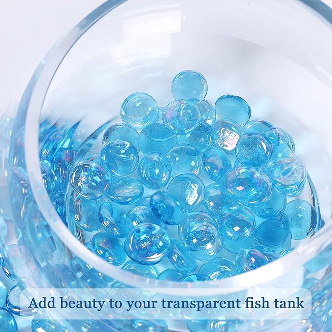 11LB Fire Glass Beads and Marbles for Outdoor Fire Pit and Fireplace, Glass Gemstones for Vase Filler, Aquariums, Hydroponics Plants, Home Decor and Christmas DIY Craft, Turquoise