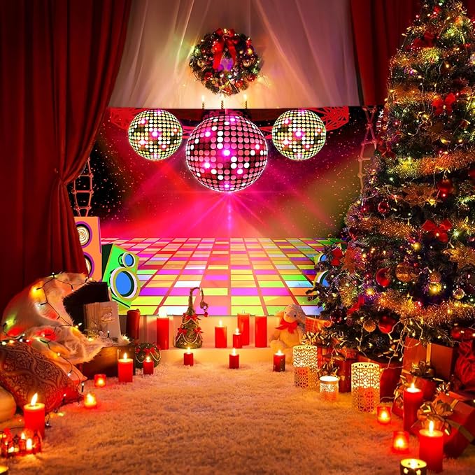 20X10ft Dance Party Backdrop Retro 70s 80s 90s Theme Glitter Stage Dance Ball Background Disco Party Decoration DJ Backdrop Banner for Birthday Party Prom Portrait Photo Shoot Polyester,Purple