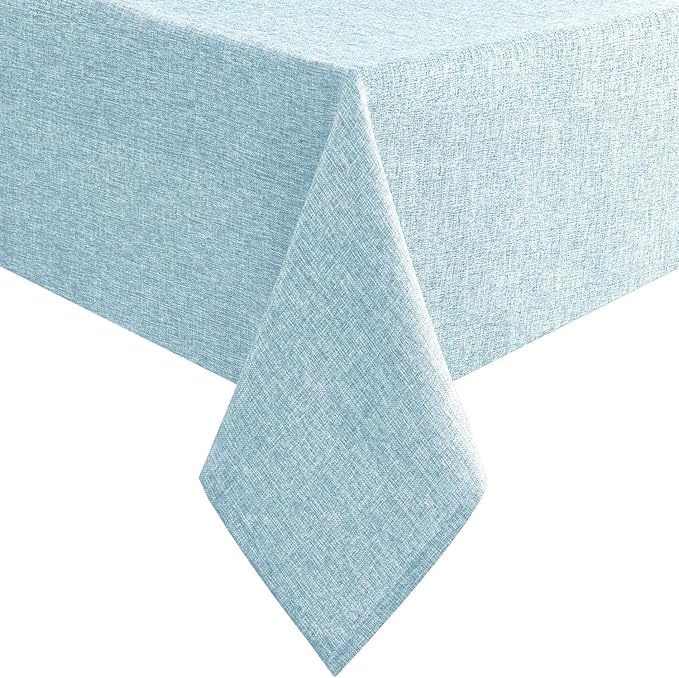 Hiasan Faux Linen Square Tablecloth - Wrinkle and Stain Resistant Washable Table Cloth for Kitchen Dining Room Holiday Table Cover for Dinner, Lux Slate Blue, 30 x 30 Inch