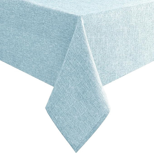 Hiasan Faux Linen Rectangle Tablecloth - Wrinkle and Stain Resistant Washable Table Cloth for Kitchen Dining Room Holiday Table Cover for Dinner, Lux Slate Blue, 30 x 60 Inch