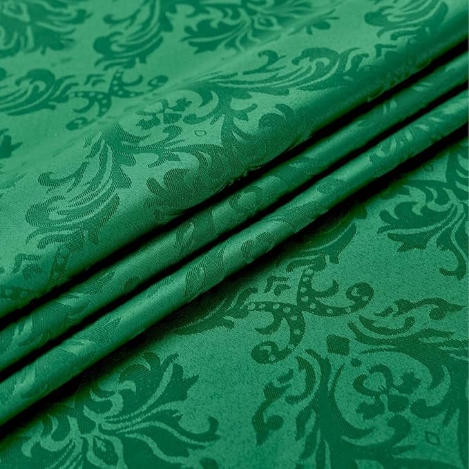 SASTYBALE Jacquard Square Napkin, Damask Wrinkle Resistant Soft Polyester Napkins, Fabric Cloth Dinner Napkins for Wedding, Winter, Holiday, Parties, Set of 4 (Dark Green, 20X20 Napkin)