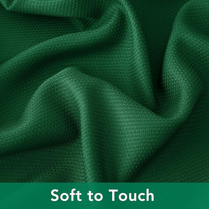 Biscaynebay Textured Fabric Christmas Square Table Cloth 70x70 Inch, Hunter Green Water Resistant Tablecloths for Dining, Kitchen, Wedding and Parties etc. Machine Washable