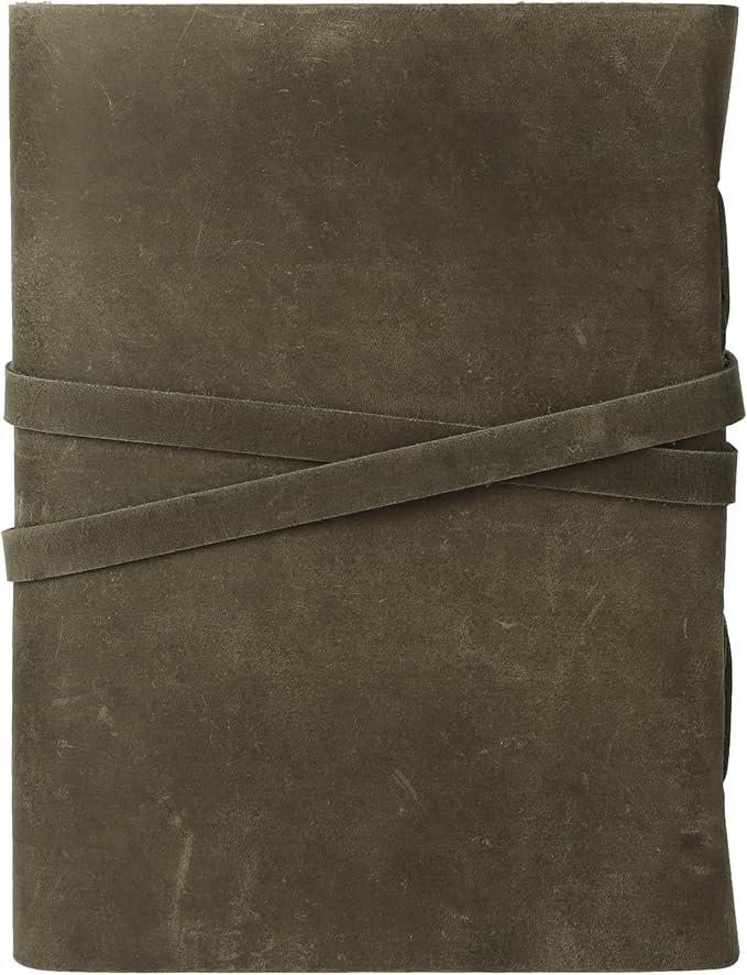 Leather Journal with Lined and Unlined Deckle Edge Paper 8x6 inch and Vintage Key | Handmade Writing Notebook Diary | Bound Daily Notepad for Men & Women Medium, Sketch/Writing pad for Artists