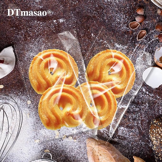 Self Sealing Cellophane Bags,3x5 Inches 200 Pcs Clear Cookie Bags Resealable Cellophane Bag for Packaging Cookies,Gifts,Favors, Products,Candy