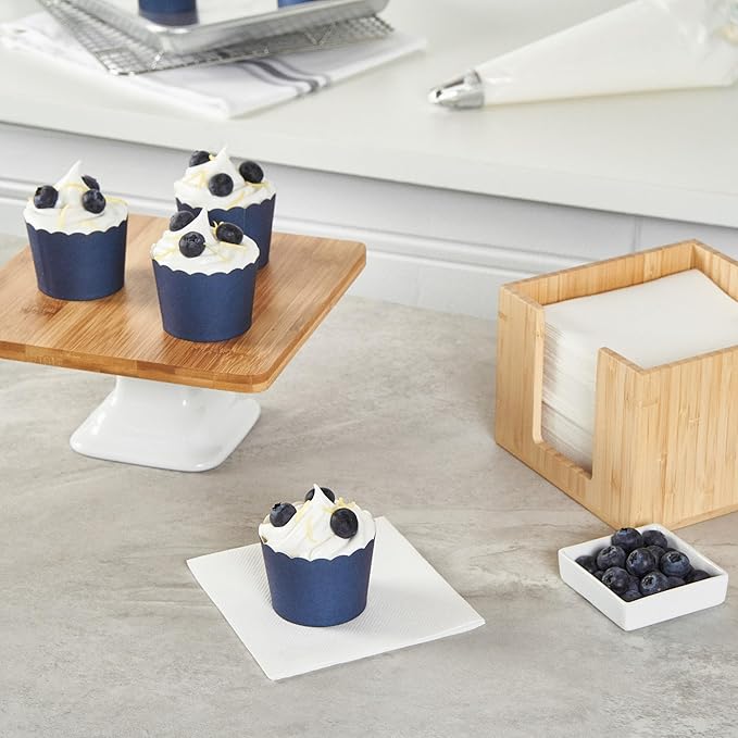 Panificio 3 Ounce Cupcake Wrappers, 200 Scalloped Baking Cups - Oven-Ready, Greaseproof, Midnight Blue Paper Cupcake Liners, Disposable, For Birthdays, Baby Showers, Or Weddings - Restaurantware