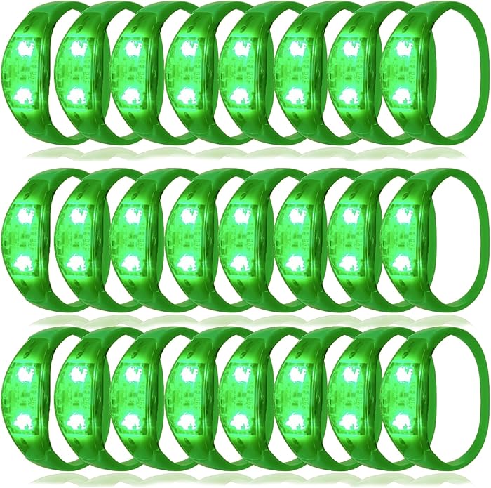 100 Pcs LED Bracelets Sound Activated with Flashing LED Strobe Music Control Light Up Bracelets for Rave, Game Prizes, Birthday Party Favor,Valentine's Day gift