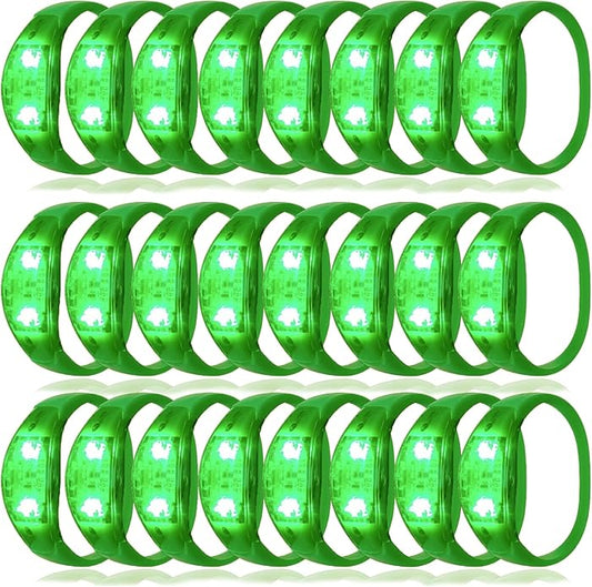100 Pcs LED Bracelets Sound Activated with Flashing LED Strobe Music Control Light Up Bracelets for Rave, Game Prizes, Birthday Party Favor,Valentine's Day gift