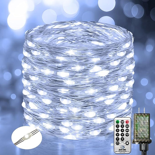 btfarm Fairy Lights Plug in with Remote, 66FT 200 LED Outdoor Twinkle Lights Waterproof with Timer, 8 Modes Indoor String Lights for Bedroom Patio Garden Wedding Christmas Decoration, Cool White