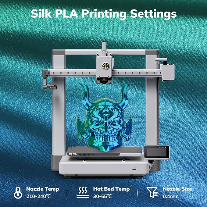 AMOLEN Silk PLA 3D Printer Filament 4KG Bundle, Shiny Dual Color Filament 1.75mm Pack, Multicolor Change 3D Printing Filament for Most FDM 3D Printer, Green Series