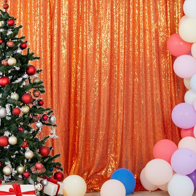 DUOBAO 10x10ft Double-Sided Coral Sequin Backdrop | Sparkling Photography Studio Background for Graduation, Wedding, Birthday, Live Stream