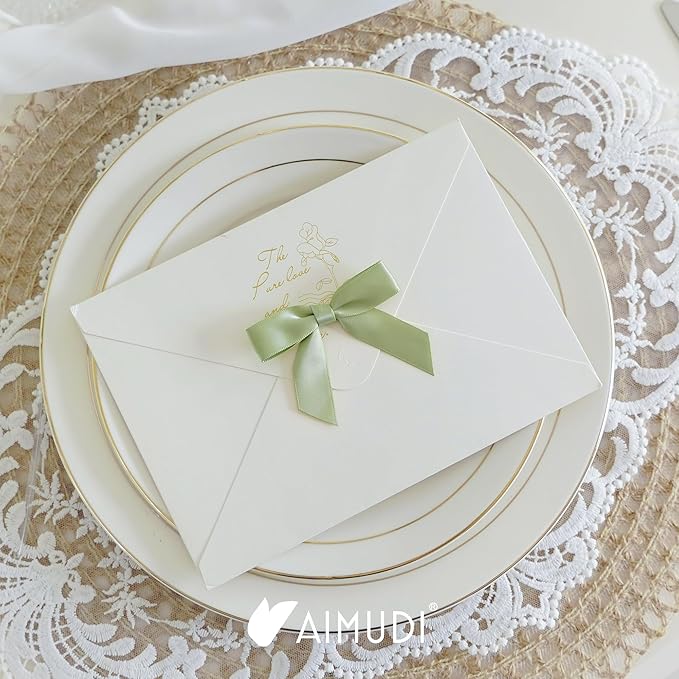 AIMUDI Sage Green Satin Ribbon Twist Tie Bows 2.5" Pretied Bows Premade Craft Bows for Treat Bags Cake Pop Gift Wrapping Basket Wedding Favors Cookie Candy Bagging Baby Shower - 50 Counts