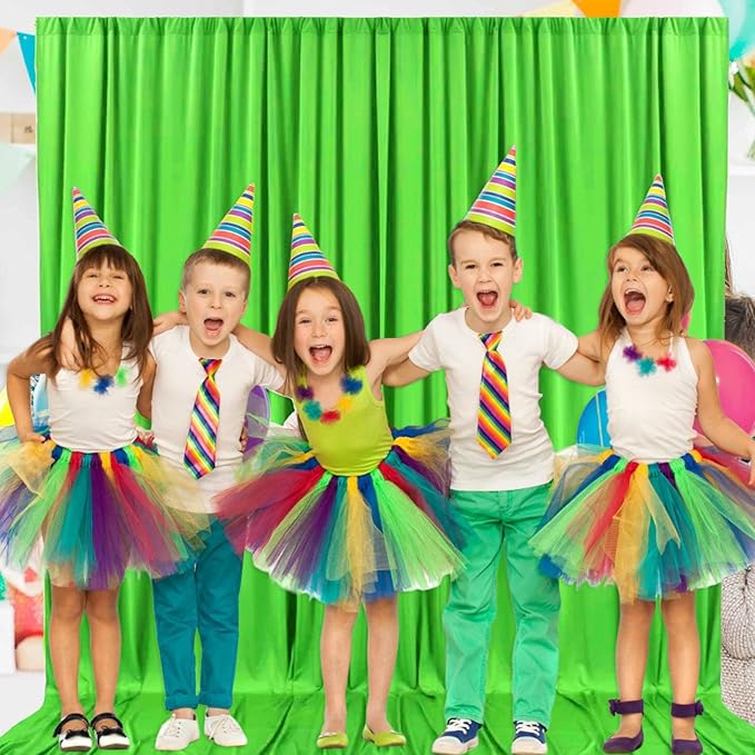 2 Panels Green Backdrop Curtain, 10 x 10 Feet Background Curtains for Parties, Baby Showers, Bachelorette Halloween, Christmas Birthday Party Photoshoot Backdrop Curtains Decorations