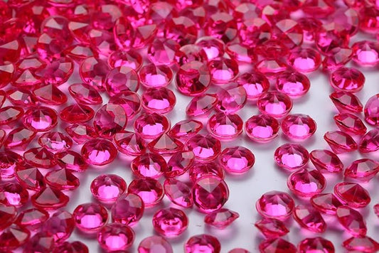 5000 pcs/Pack Wedding Table Scatter Confetti Crystals Acrylic Diamonds 6 mm Rhinestones for Wedding, Bridal Shower, Vase Beads Decorations (6mm, Rose red)