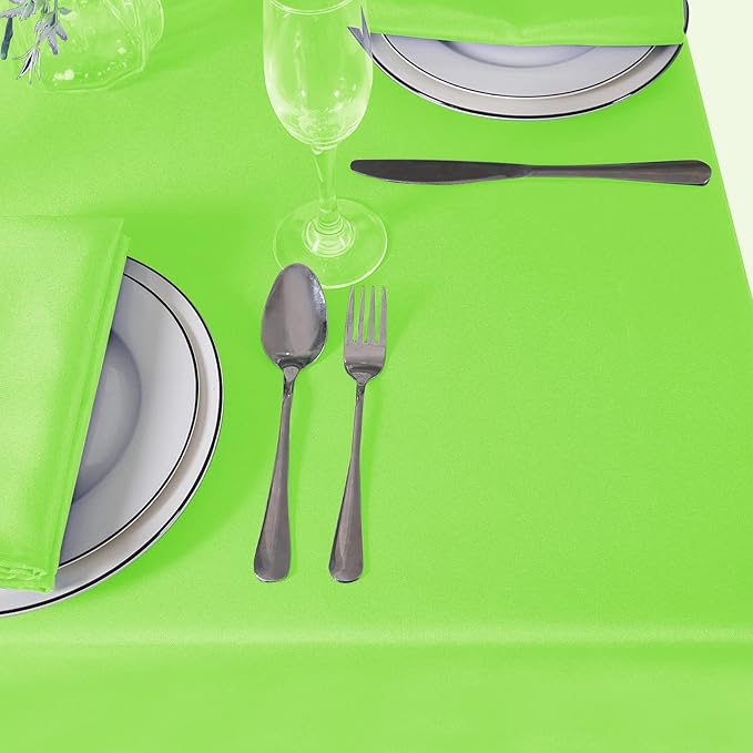 Cupuamon Square Tablecloth 90x90 inch Washable Polyester Fabric Table Cloth for Wedding Party Dining Banquet Decoration（90x90,Apple Green）