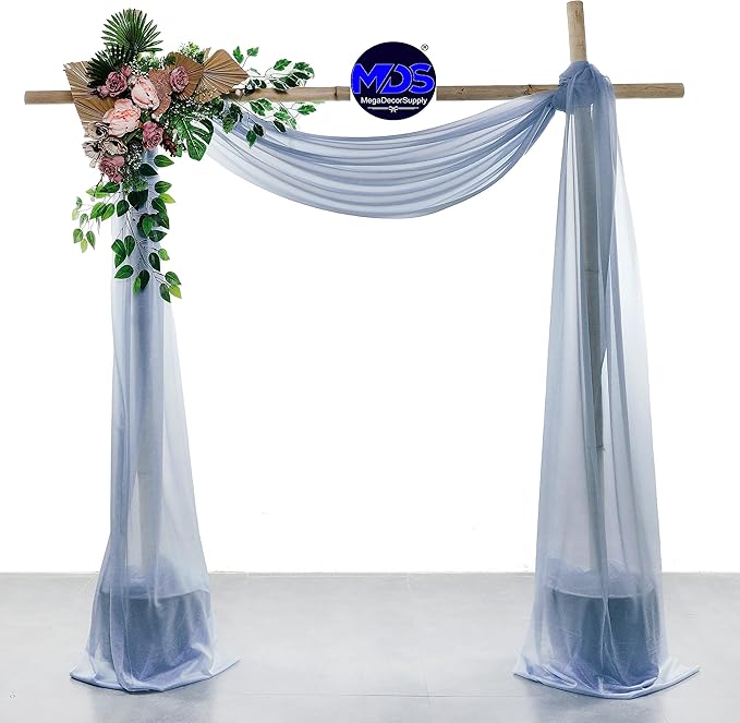 MDS Halloween Chiffon Draping Fabric - 1 Panel, 30" Wide x 75ft Long - Sheer Spooky Arbor & Canopy Drapery for Haunted House Backdrops, Party Ceilings, DIY Costumes & Themed Events - Dusty Blue