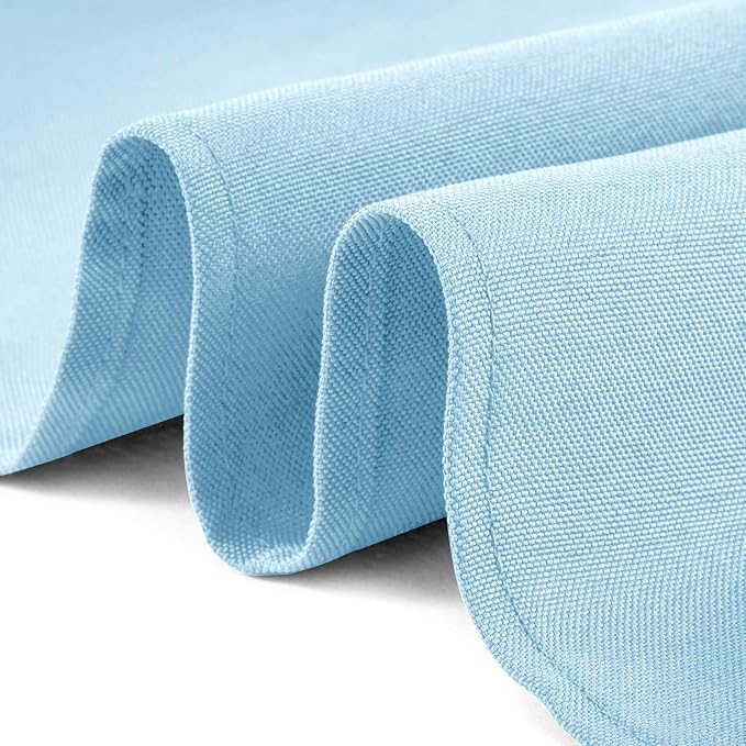Lann's Linens - 10 Premium 70" Round Tablecloths for Wedding/Banquet/Restaurant - Polyester Fabric Table Cloths - Baby Blue