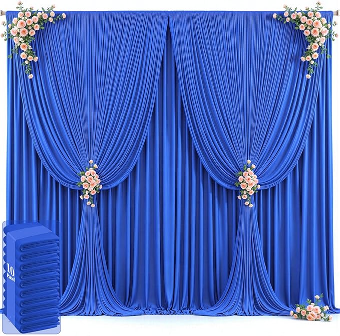 50ft x 12ft Royal Blue Backdrop Curtains Wrinkle Free Backdrop Curtain for Wedding Parties Blue Fabric Backdrops Drapes Back Drop Cloth Bridal Shower Stage Curtains Wedding Decorations for Reception